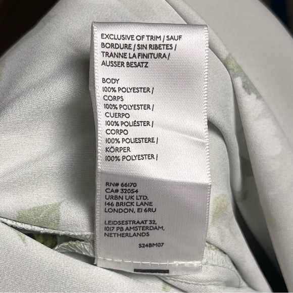 BHLDN Leila Floral V-Neck Flutter Sleeve Satin A Line Dress, Meadow Mist — 4 - Picture 13 of 15